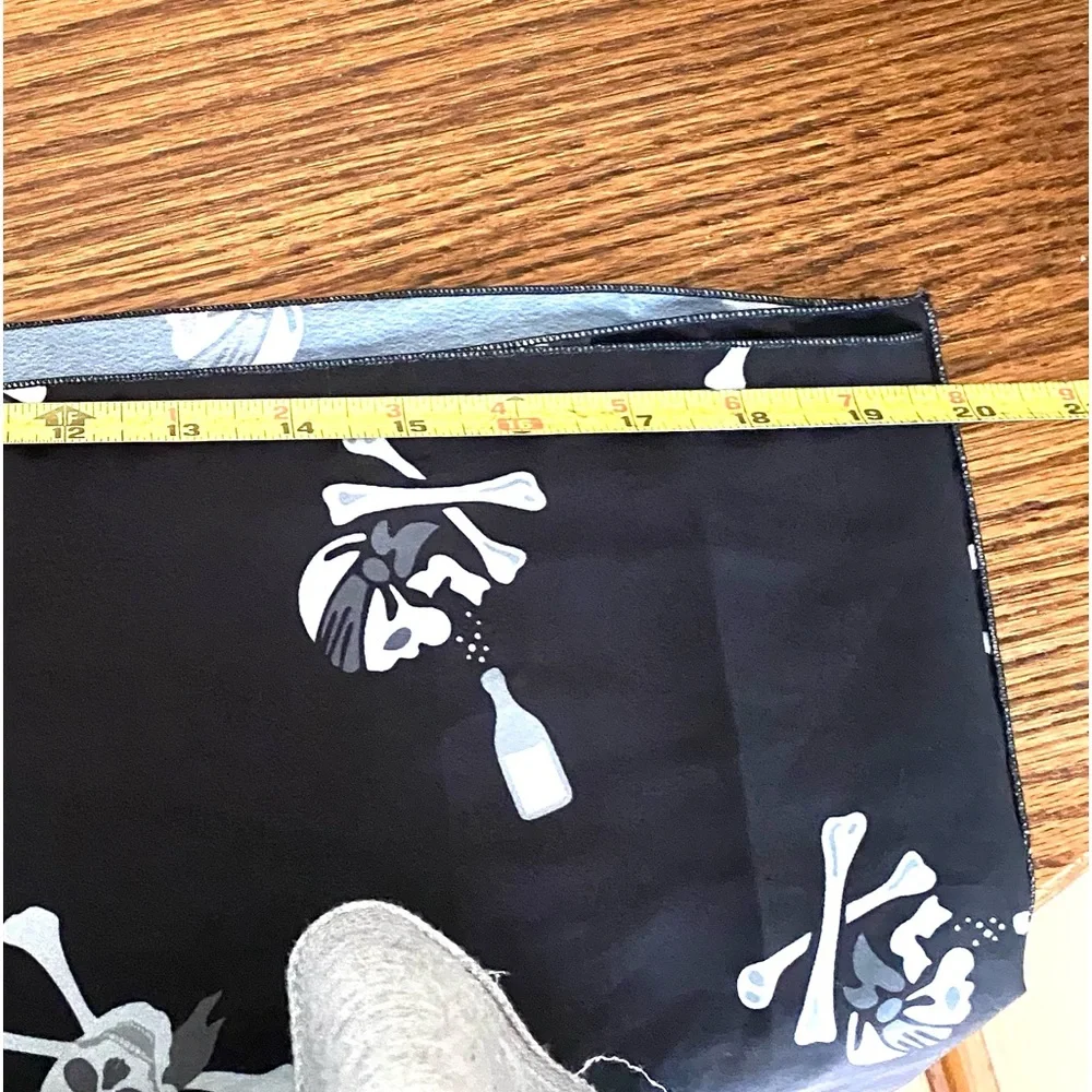 Skull and cross bones black extra long scarf or swim cover black & white